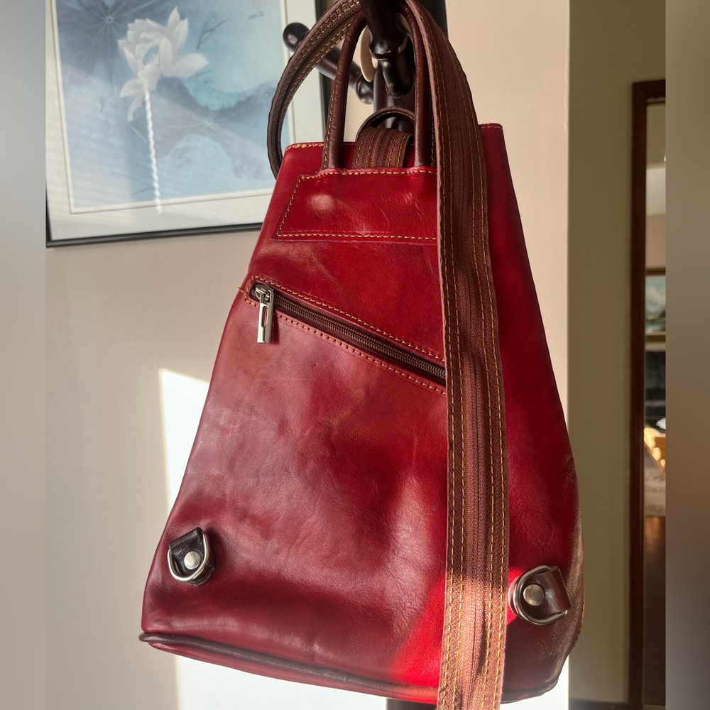Vera Pelle Italian Leather Backpack & Purse